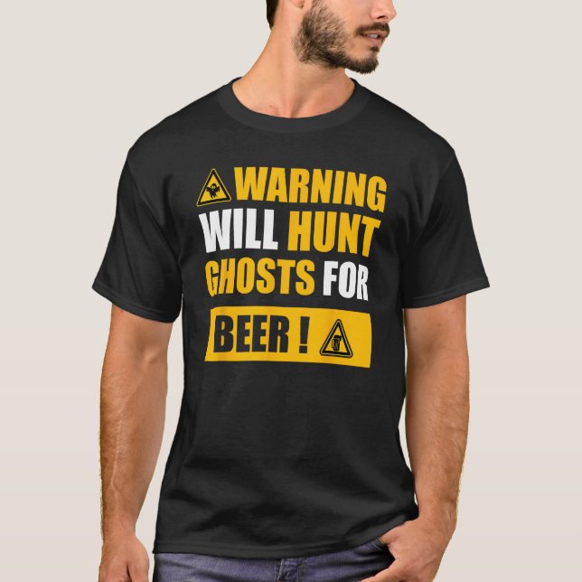 T-shirt Signet d'avertissement Ghost Hunter EVP Halloween  (Devant)