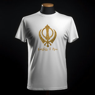 T-shirt Sikh Khanda "Sans peur et libre"