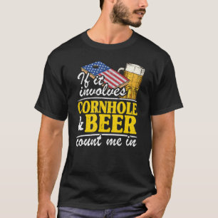 T-shirt S'Il Concerne Cornhole & Beer Count Me En Usa Fla