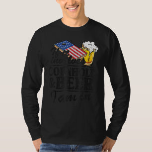 T-shirt S'Il Concerne Cornhole & Beer Je Suis À Usa Flag C
