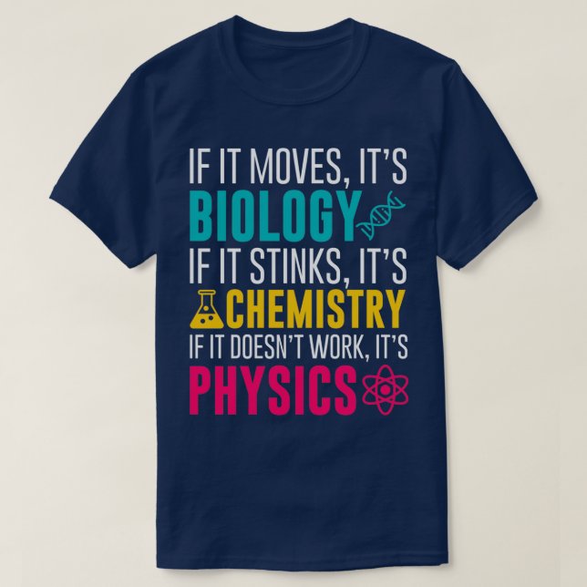 T-shirt S'Il Déplace Sa Biologie S'Il pue Sa Chimie (Design devant)