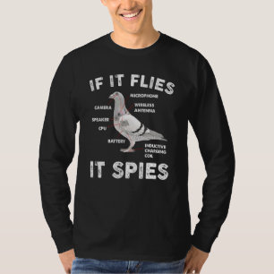 T-shirt S'il vole il espionne Pigeon Anatomy Bird ne sont 