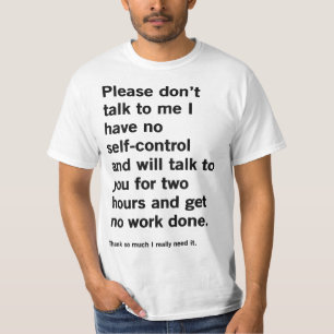 T-shirt S'il vous plaît ne me parlez pas Je n'ai pas de co
