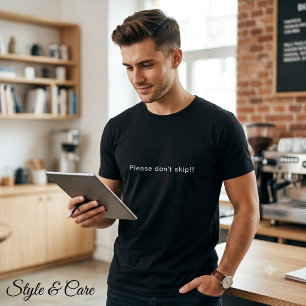 T-shirt S'il vous plaît ne sautez pas ! Statement Mark Bla
