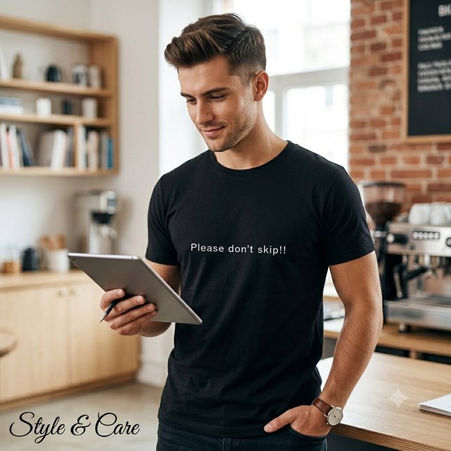 T-shirt S'il vous plaît ne sautez pas ! Statement Mark Bla (Please don't skip! Statement Mark Black Men's T-Shirt)