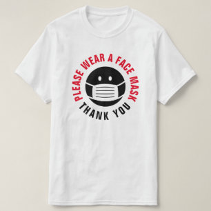 T-shirt S'il vous plaît portez un masque de visage merci 