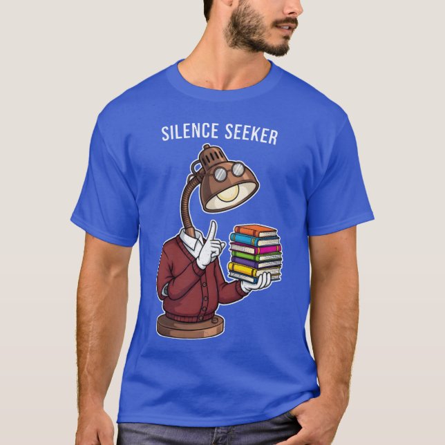 T-shirt Silence Seeker Lamp Scholar Bookworm boy (Devant)