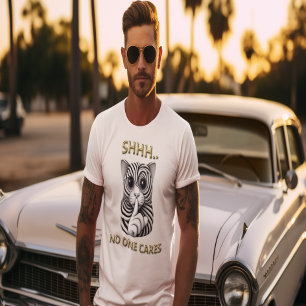 T-shirt Silence Whimsical Zebra-Striped Chats Jouer Gag