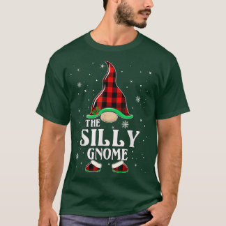 T-shirt Silencieux Gnome Buffalo Plaid Correspondant Famil