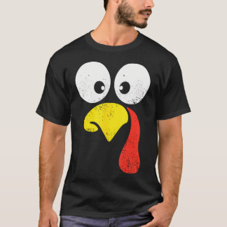 T-shirt Silencieux Turquie Face Famille Thanksgiving Diner