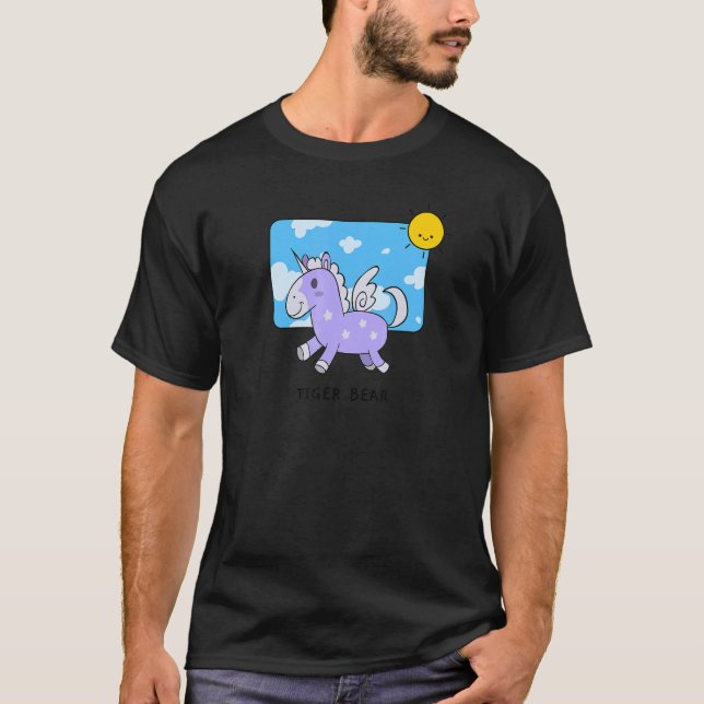 T-shirt Silencieux Unicorne Tiger Ours Bébé Ensoleillé Enf (Devant)