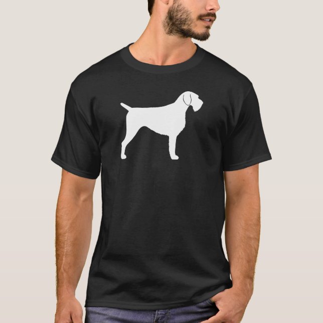 T-shirt Silhouette à poils durs allemande d'indicateur (Devant)