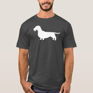 T-shirt Silhouette à poils durs de chien de saucisse du