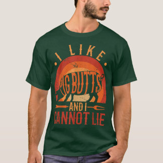 T-shirt Silhouette Barbecue Grill J'Aime Les Boutons De Co