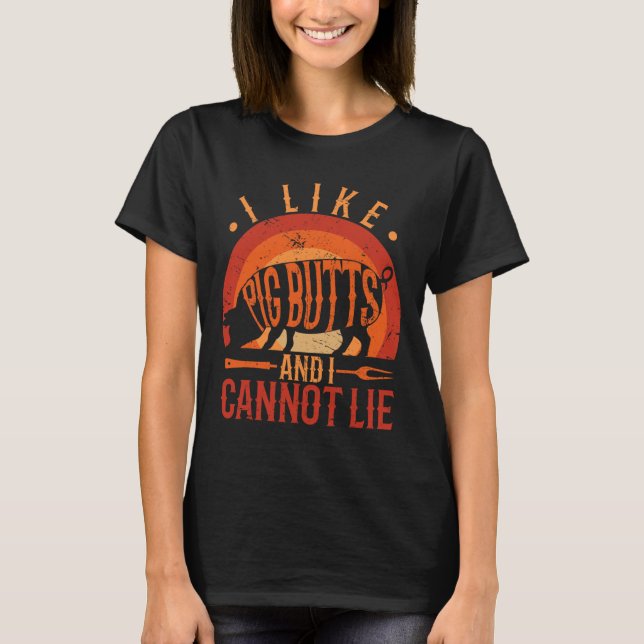 T-shirt Silhouette Barbecue Grill J'Aime Les Boutons De Co (Devant)