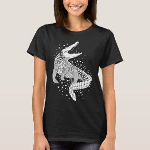 T-shirt Silhouette blanche d'animal - Crocodile