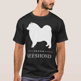 T-shirt Silhouette blanche de chien Keeshond