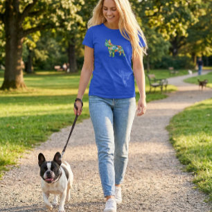 T-shirt Silhouette botanique de Bouledogue français 