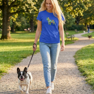 T-shirt Silhouette botanique de Bouledogue français