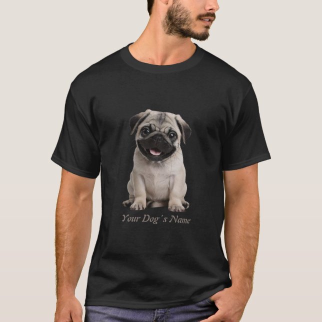 T-shirt Silhouette couleur chiot carlin (Devant)