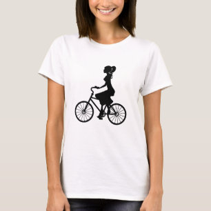 T-shirt Silhouette cycliste pour fille rétro