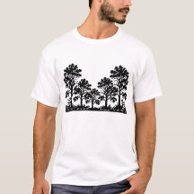 T-Shirt Silhouette d'Arbres Noirs