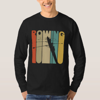 T-shirt Silhouette d'aviron de style rétro vintage