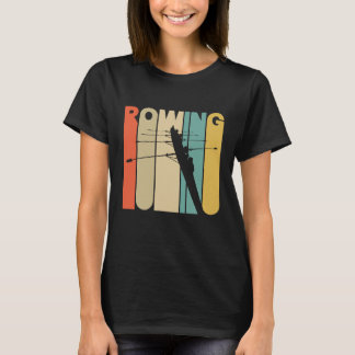 T-shirt Silhouette d'aviron de style rétro vintage