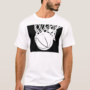 T-shirt Silhouette de basketball noir et blanc