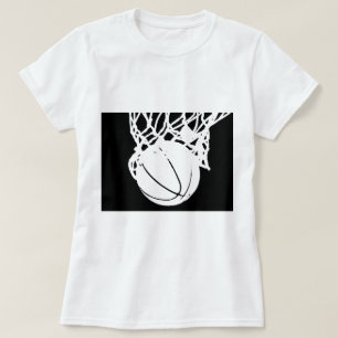 T-shirt Silhouette de basketball noir et blanc