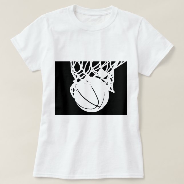 T-shirt Silhouette de basketball noir et blanc (Design devant)