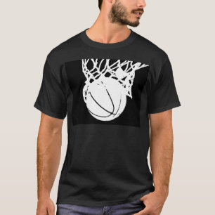 T-shirt Silhouette de basketball noir et blanc