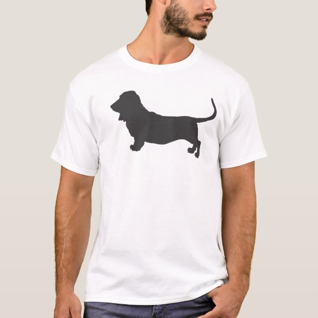 T-shirt Silhouette de Basset Hound (Devant)