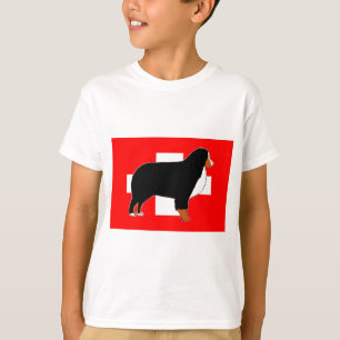 T-shirt silhouette de bernois sur drapeau rouille