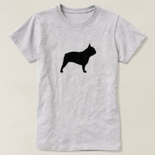 T-shirt Silhouette de Bulldog en français noir   Chien fra