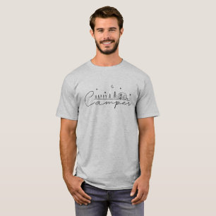 T-shirt Silhouette de campeur heureux