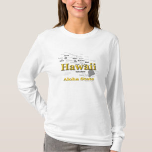 T-shirt Silhouette de carte de fierté d'état d'Hawaï
