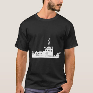 T-shirt Silhouette de chalutier de pêche