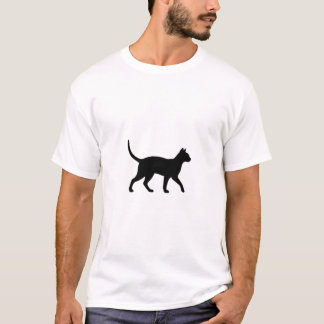 T-shirt Silhouette de chat noir marchant