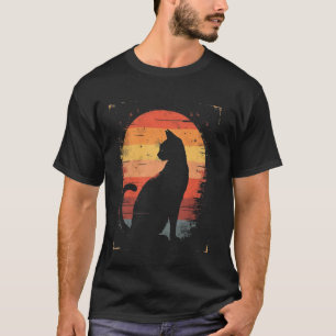 T-shirt Silhouette de chat vintage