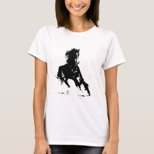 T-shirt Silhouette de cheval