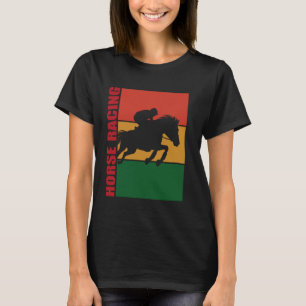 T-shirt Silhouette de cheval au galop de jockey de course