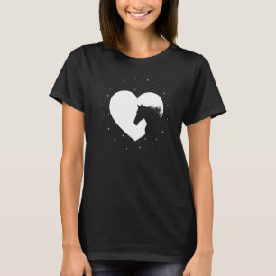 T-shirt Silhouette de cheval Cœur Femmes Équitation  Eques