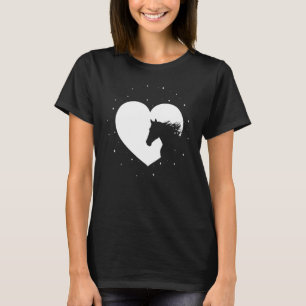 T-shirt Silhouette de cheval Cœur Femmes Équitation   Équi
