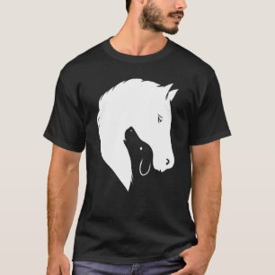 T-shirt Silhouette de cheval de chien Équine Canine Animal