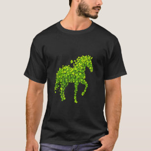 T-shirt Silhouette de cheval en shamrock