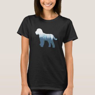 T-shirt Silhouette de chien Cockapoo Doodle en plein air N