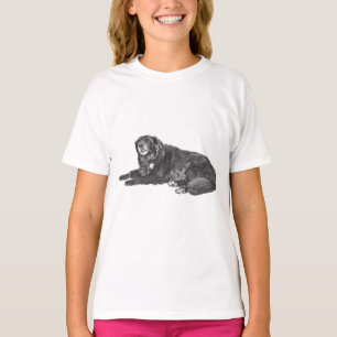 T-shirt Silhouette de chien d'automne avec l'humeur cosy