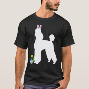 T-shirt Silhouette de chien de Pâques Caniche Lapin