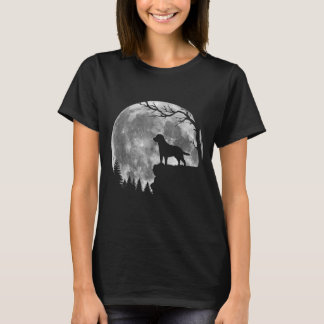 T-shirt Silhouette de chien Labrador Retriever Lune Hallow